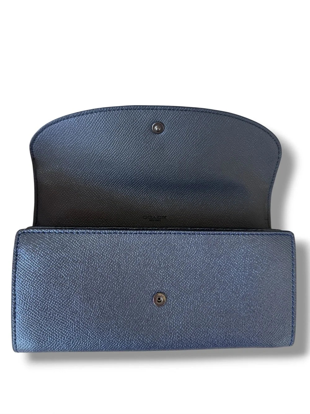 Coach Ace Bear Slim Envelope Wallet Metallic Navy NWOT Rare Novelty